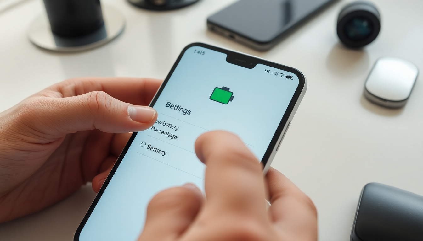 Ayarlar menüsünden pil yüzdesi açma